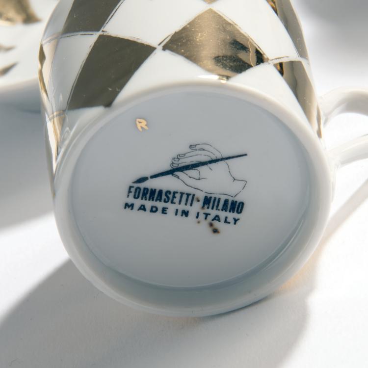 Bild 1 zu Objekt, Six cups and saucers, 1960s, Piero Fornasetti, Fornasetti, Mailand, 149A 181
