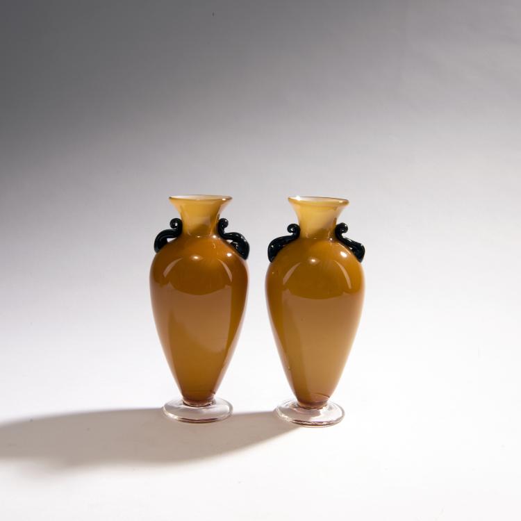Hauptbild zu Objekt, Two 'Incamiciato' vases, c. 1936, A.Ve.M., Murano, 149C 696