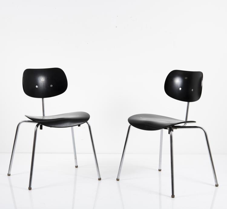 Bild 3 zu Objekt, Two chairs 'SE 68S', c. 1956, Egon Eiermann, Wilde & Spieth, Esslingen, 151A 107