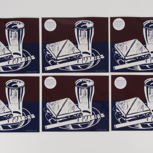 Six placemats based on the theme 'Sandwich and Soda' from the portfolio 'X + X', 1999