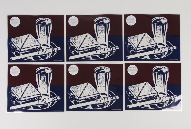 Hauptbild zu Objekt, Six placemats based on the theme 'Sandwich and Soda' from the portfolio 'X + X', 1999, The Museum of Modern Art, New York, 151C 724