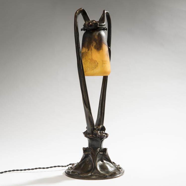 Bild 3 zu Objekt, 'N&eacute;nuphars' lamp base with 'Tilleul' shade, c. 1910, Daum Fr&egrave;res, Nancy, 150B 117