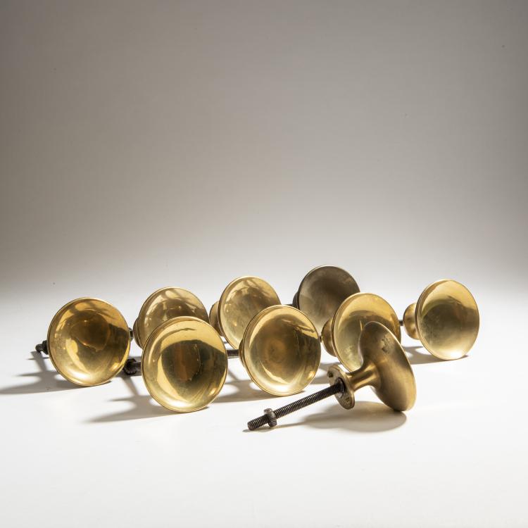 Hauptbild zu Objekt, Set of nine door knobs, 1950s, Italien, 151B 484