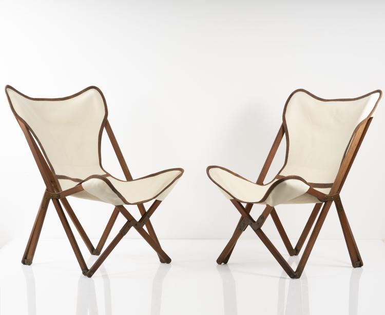 Hauptbild zu Objekt, Set of two 'Tripolina' folding armchairs, 1930s, Vittoriano Vigan&ograve;, Italien, 151B 269