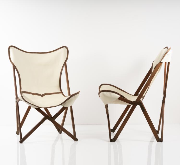 Bild 1 zu Objekt, Set of two 'Tripolina' folding armchairs, 1930s, Vittoriano Vigan&ograve;, Italien, 151B 269