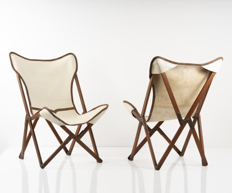 Bild 2 zu Objekt, Set of two 'Tripolina' folding armchairs, 1930s, Vittoriano Vigan&ograve;, Italien, 151B 269
