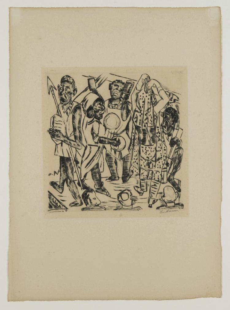 Hauptbild zu Objekt, 'Niggertanz', 1921, Blatt 8 aus 'Jahrmarkt', Max Beckmann, 151C 610