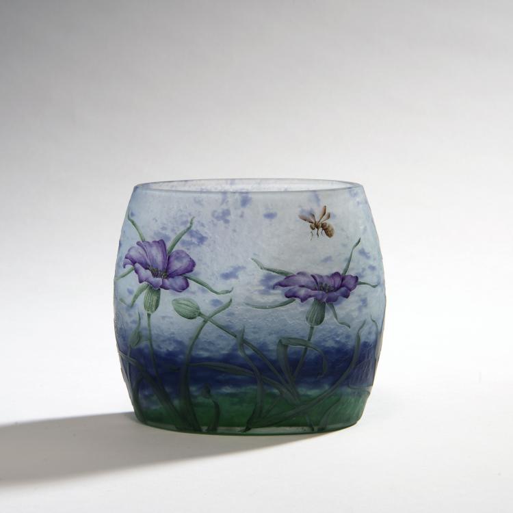 Hauptbild zu Objekt, 'Oeillets et Abeille' vase, 1905-10, Daum Fr&egrave;res, Nancy, 150B 135