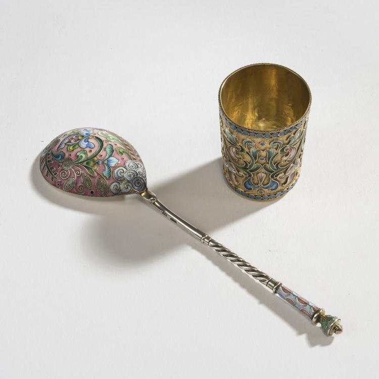 Bild 1 zu Objekt, Becher mit L&ouml;ffel, um 1900, Moskau, 150B 474