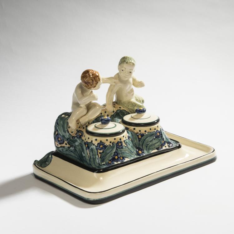 Hauptbild zu Objekt, Ink well, 1910, Wilhelm S&uuml;s, Karlsruhe, Majolikamanufaktur, 150B 511