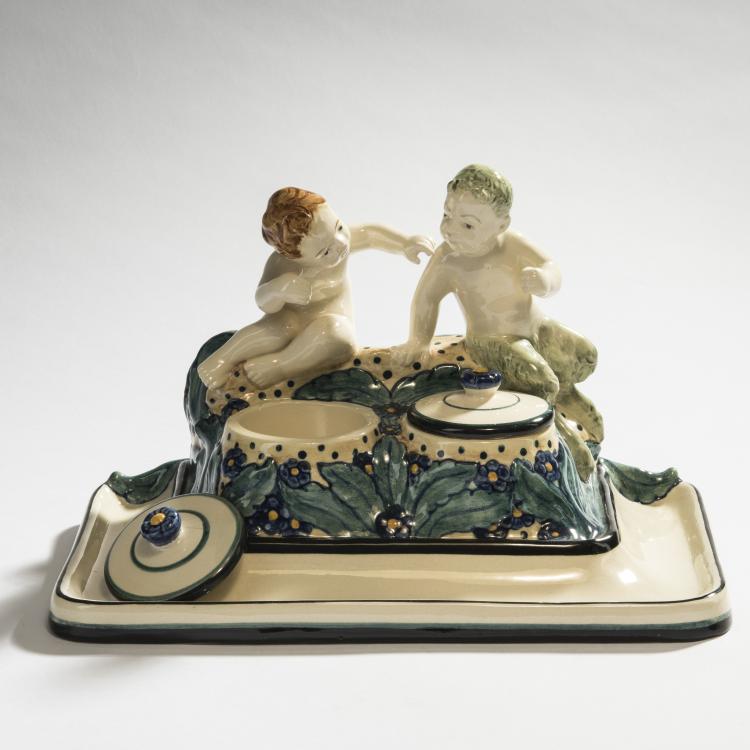 Bild 1 zu Objekt, Ink well, 1910, Wilhelm S&uuml;s, Karlsruhe, Majolikamanufaktur, 150B 511