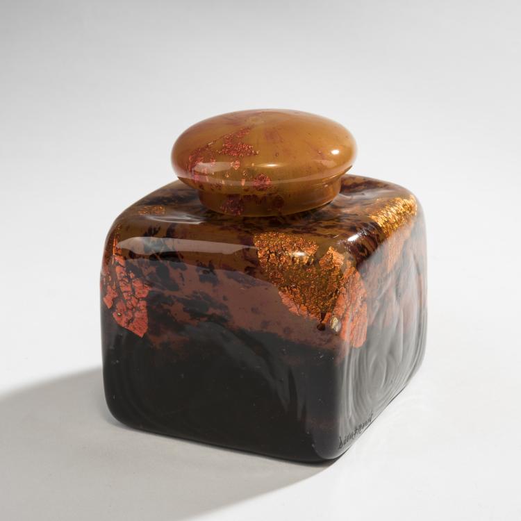 Hauptbild zu Objekt, Tintenfass 'Verre de Jade', um 1918-20, Daum Fr&egrave;res, Nancy, 150B 163