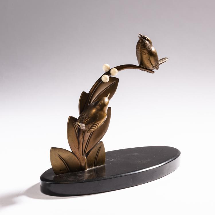 Bild 1 zu Objekt, Zwei V&ouml;gel auf einem Ast sitzend, um 1928, Frankreich, 150B 343