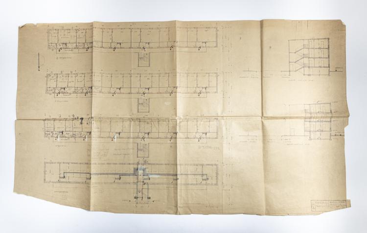 Hauptbild zu Objekt, Architectural plan 'Dessau T&ouml;rten', 1930, Bauhaus Dessau, 151A 27