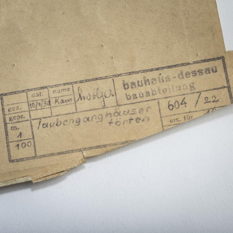 Bild 1 zu Objekt, Architectural plan 'Dessau T&ouml;rten', 1930, Bauhaus Dessau, 151A 27