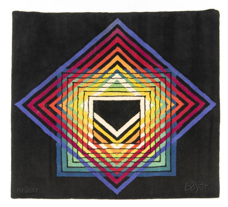 Hauptbild zu Objekt, Teppich 'Chromatic Penetration', um 1972/73, Herbert Bayer, Kr&ouml;ner, Ewald, D&uuml;sseldorf, 151A 162