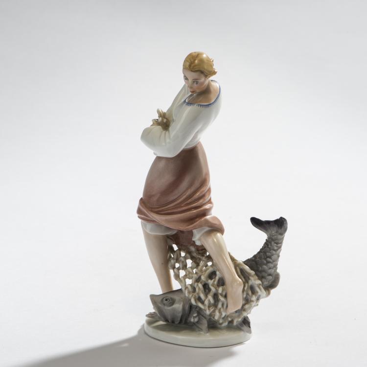 Bild 1 zu Objekt, 'Fischerin', um 1930, Mathilde Jaksch, Augarten, Wien, 150B 567