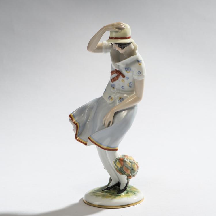 Hauptbild zu Objekt, 'Girl in the Storm', 1926, Ida Schwetz-Lehmann, Augarten, Wien, 150B 553