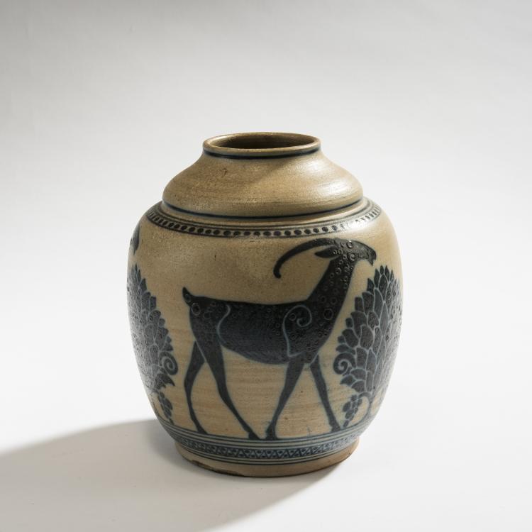 Hauptbild zu Objekt, Vase 'con Antilopi', 1906-19, Galileo Chini, Fornaci San Lorenzo, Mugello, 150B 585