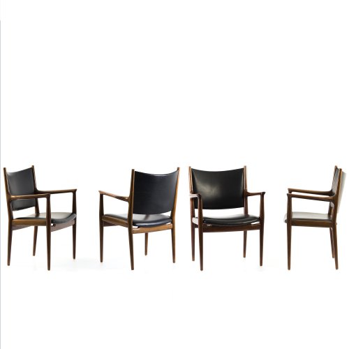 Set of four 'JH 513' armchairs, 1960