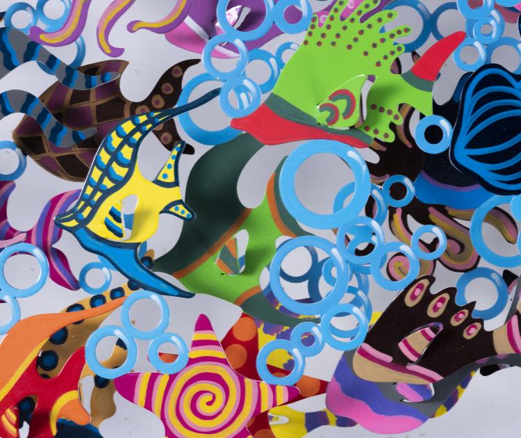 Bild 4 zu Objekt, Metal Wall Sculpture 'Go with the Flow', 21st Century, David Kracov, 151C 715