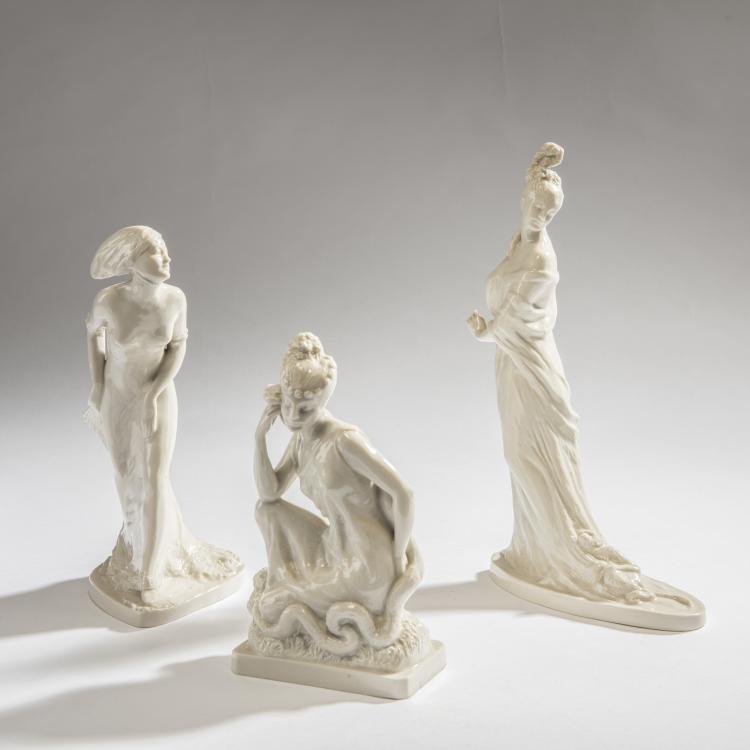 Hauptbild zu Objekt, Three figures 'Vanity', 'Arrogance' and 'Falseness', c. 1916, Franziska Julie Elisabeth von Seeger, Schwarzburger Werkst&auml;tten, Unterwei&szlig;bach, 150B 542