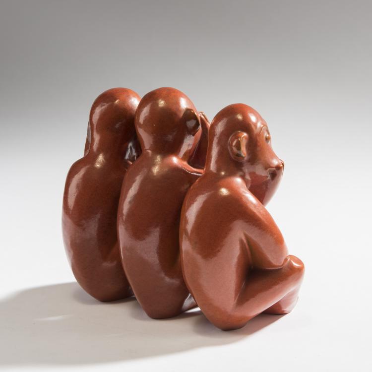 Bild 3 zu Objekt, Drei Affen, 1930, Ludwig K&ouml;nig, Karlsruhe, Majolikamanufaktur, 150B 515