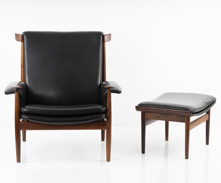 Bild 1 zu Objekt, Sessel 'Bwana' mit Ottoman, um 1958, Finn Juhl, France & S&oslash;n, Kopenhagen, 151B 393