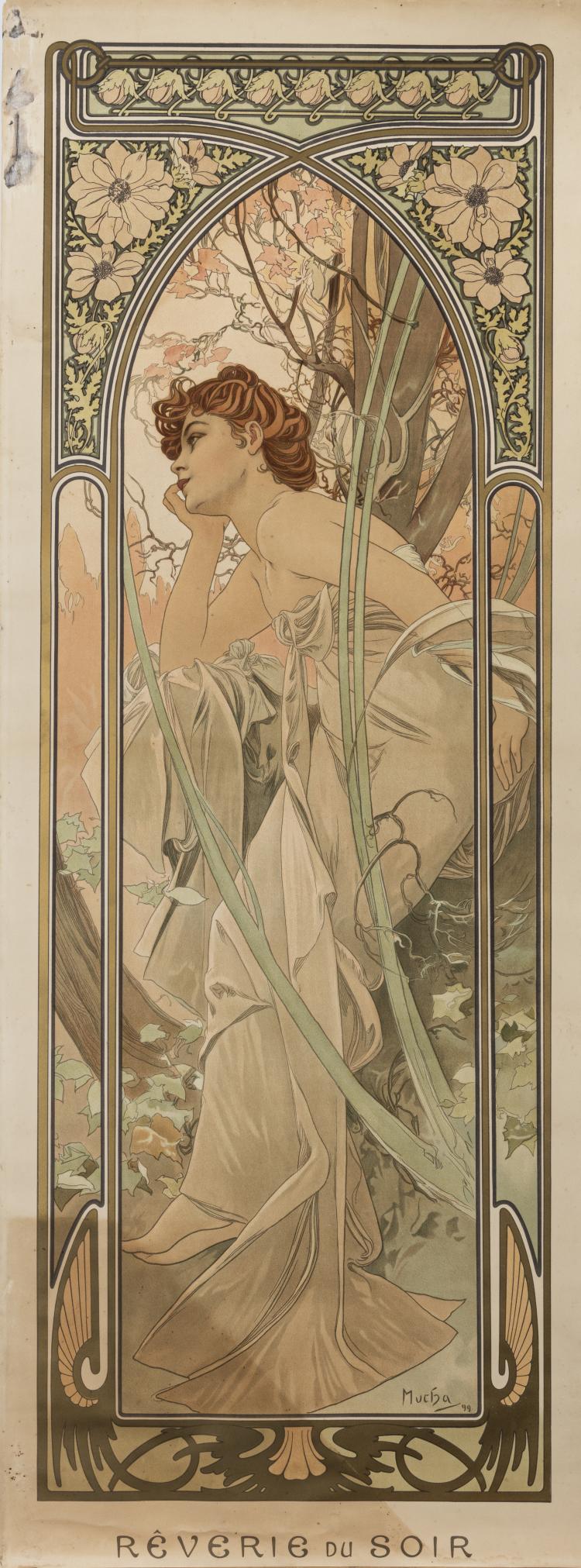 Hauptbild zu Objekt, 'R&ecirc;verie du soir' from 'Heures du jour', 1899, Alphonse Mucha, 150B 596