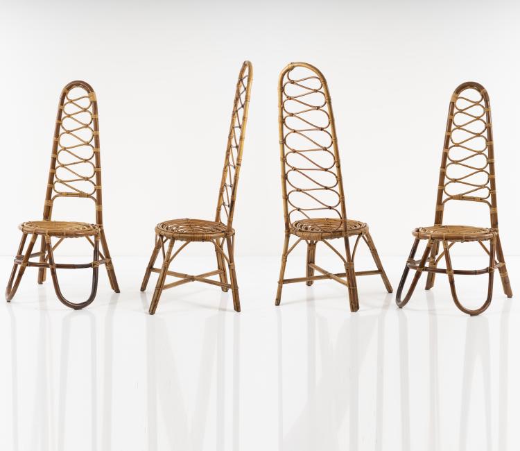 Bild 3 zu Objekt, Set of four wicker chairs, 1950s, Italien, 151B 389