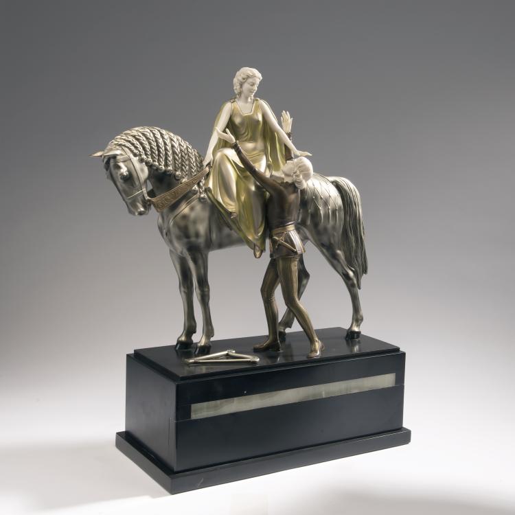 Bild 1 zu Objekt, 'Reiterin und S&auml;nger', um 1925, Otto Poertzel, Preiss & Kassler, Berlin, 150B 366