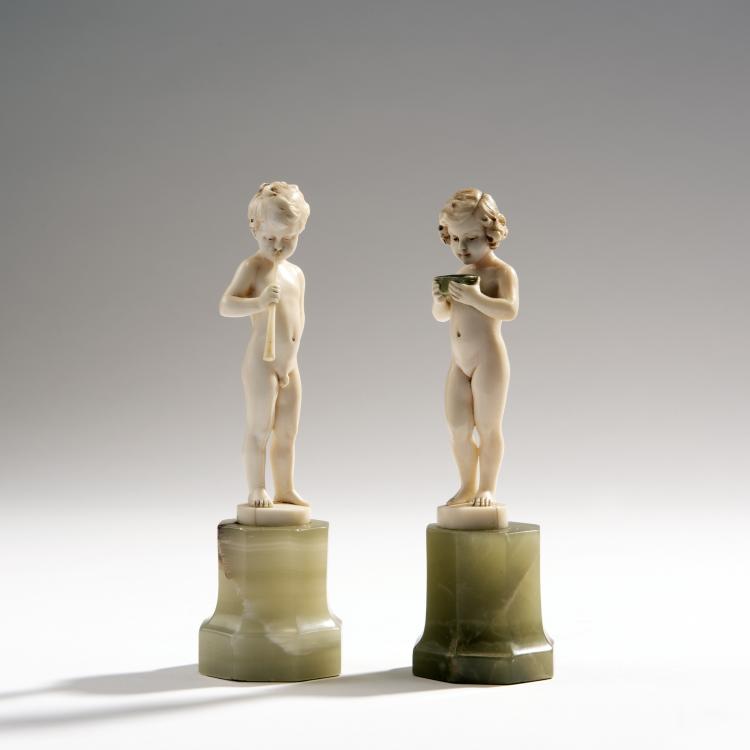 Bild 3 zu Objekt, 'Girl with Small Case' and 'Boy with Trumpet', pre-1914, Ferdinand Preiss, 150B 368