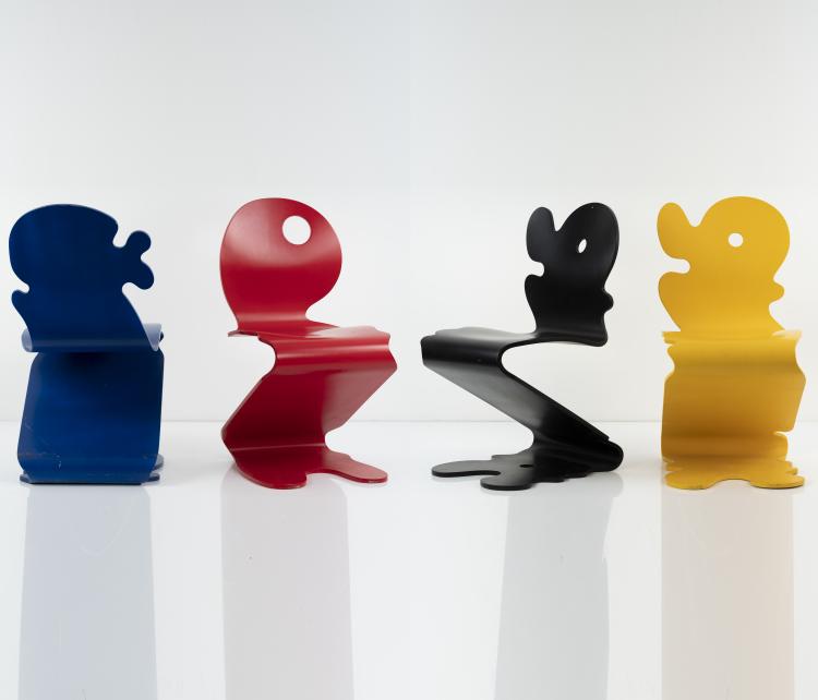 Hauptbild zu Objekt, Set of four 'Pantonic' chairs, 1992, Verner Panton, Hag, Norwegen, 151B 595