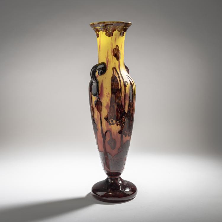 Bild 1 zu Objekt, Tall vase with handles 'Campanules', 1922-25, Schneider, Epinay-sur-Seine, 150B 243