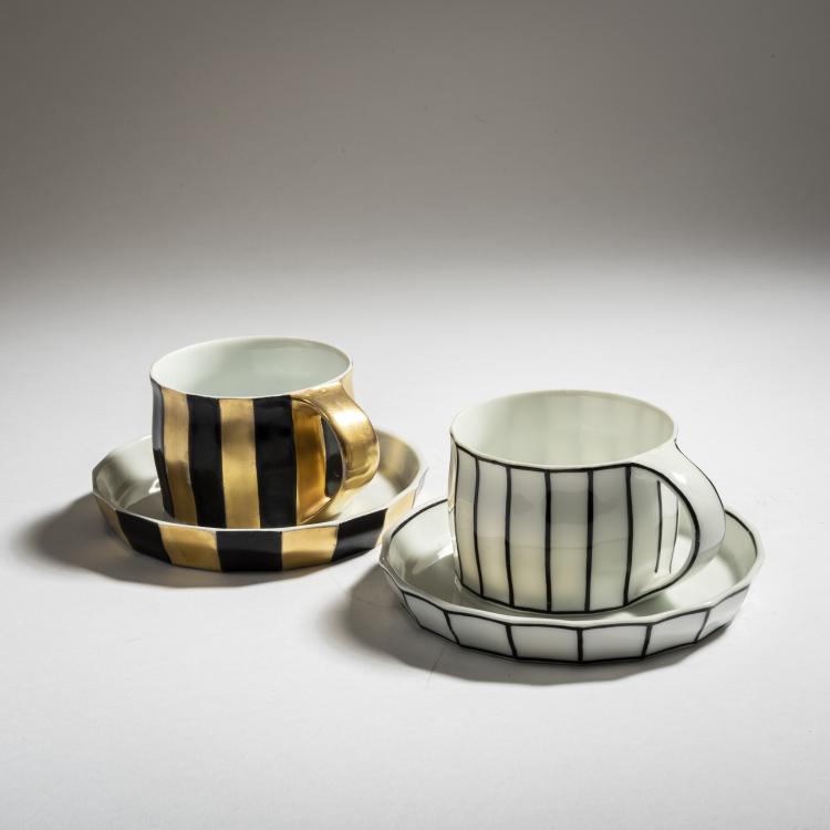 Hauptbild zu Objekt, Two coffee cups, 1910-11, Josef Hoffmann, B&ouml;ck, Josef, Wien, Pfeiffer & L&ouml;wenstein, Schlackenwerth, 150B 570