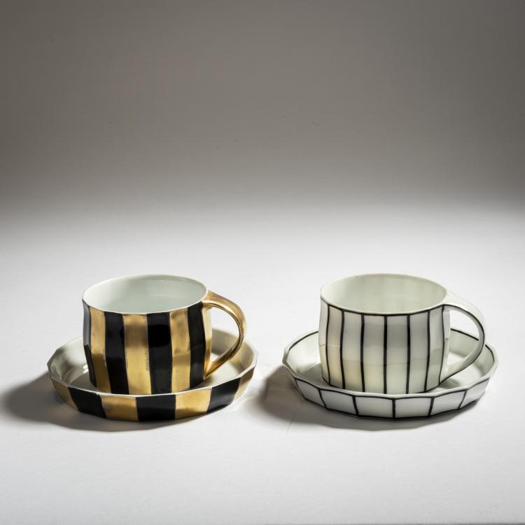 Bild 1 zu Objekt, Two coffee cups, 1910-11, Josef Hoffmann, B&ouml;ck, Josef, Wien, Pfeiffer & L&ouml;wenstein, Schlackenwerth, 150B 570
