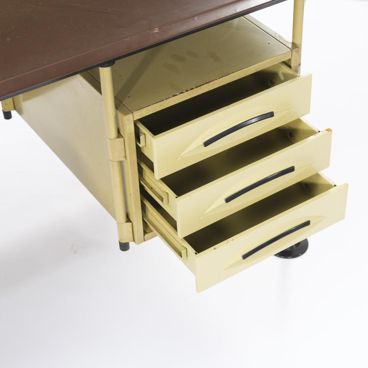 Bild 5 zu Objekt, Schreibtisch 'Spazio' mit Rollcontainer und Ablagef&auml;chern, 1959, Studio B.B.P.R., Olivetti, Ivrea, 154A 106