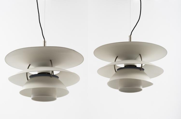 Hauptbild zu Objekt, Set of two ceiling lights 'Charlottenborg', 1980, Sophus Frandsen,Poul Henningsen,Ebbe Christensen, Poulsen Louis, Kopenhagen, 151B 585