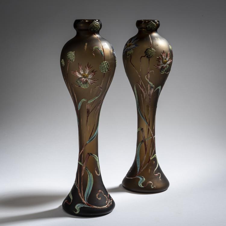 Bild 5 zu Objekt, Paar Vasen 'Bleuets', um 1895-1903, Burgun, Schverer & Co., Meisenthal, 150B 107