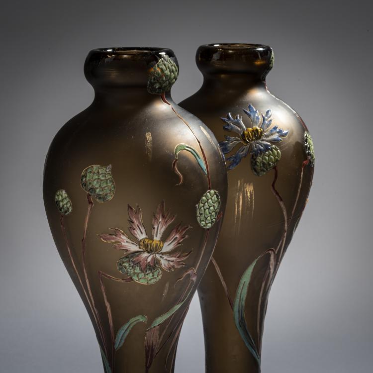 Bild 8 zu Objekt, Paar Vasen 'Bleuets', um 1895-1903, Burgun, Schverer & Co., Meisenthal, 150B 107