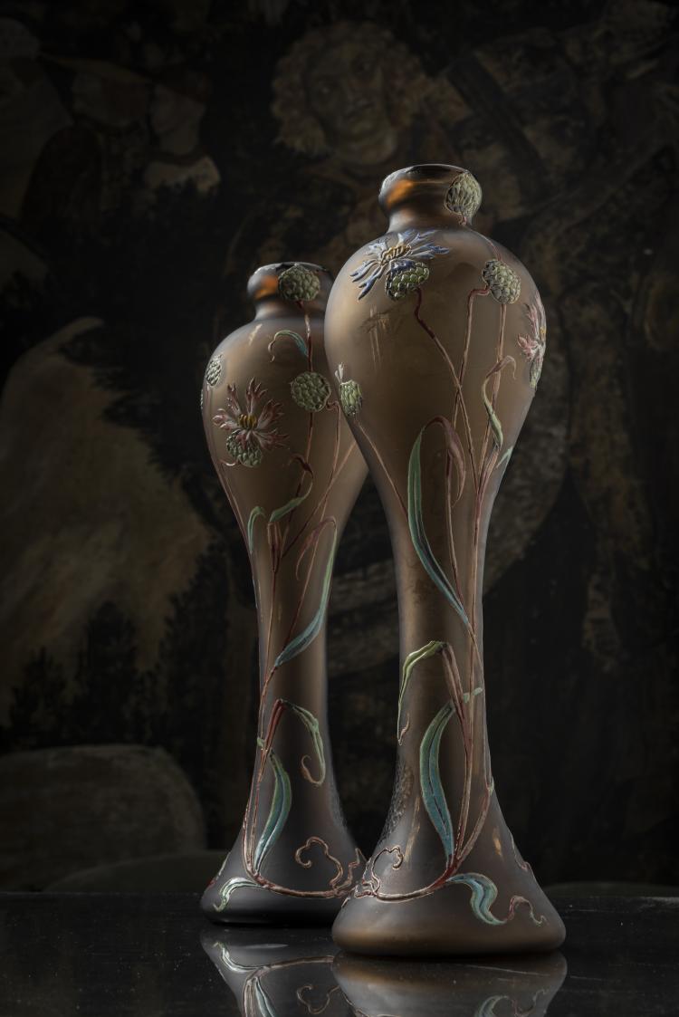 Bild 11 zu Objekt, Paar Vasen 'Bleuets', um 1895-1903, Burgun, Schverer & Co., Meisenthal, 150B 107