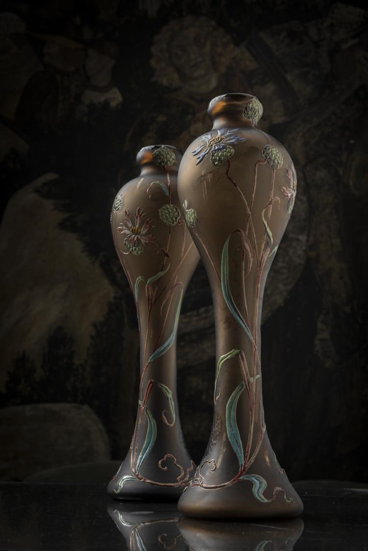 Bild 12 zu Objekt, Paar Vasen 'Bleuets', um 1895-1903, Burgun, Schverer & Co., Meisenthal, 150B 107