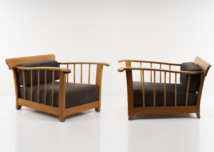 Hauptbild zu Objekt, Two armchairs, 1950s, Vereinigte Werkst&auml;tten, M&uuml;nchen (zugeschrieben), 151A 85