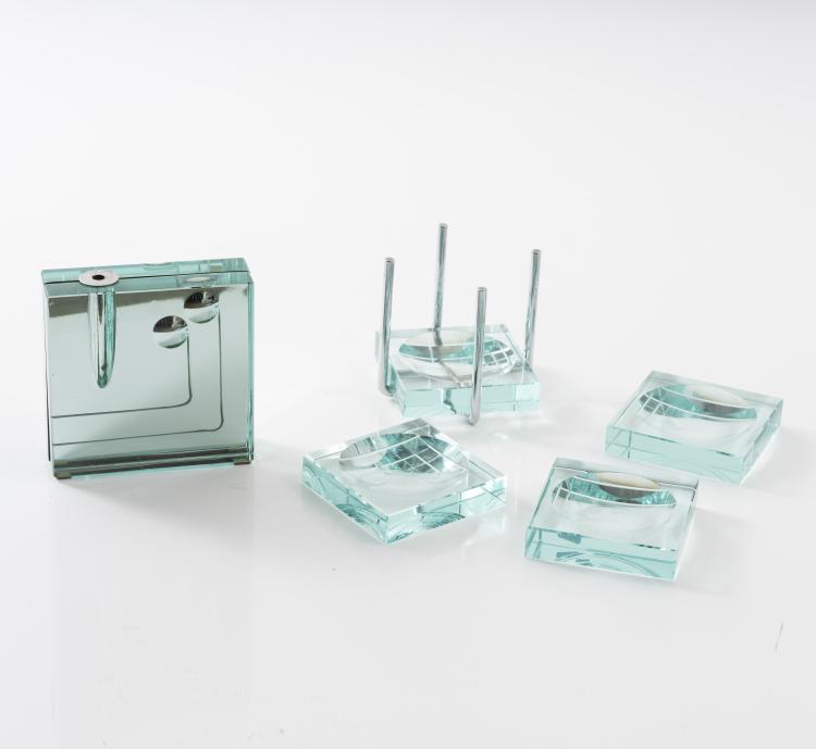 Bild 1 zu Objekt, Set of one vase and four ash trays, 1960s, Fontana Arte, Mailand, 151B 460
