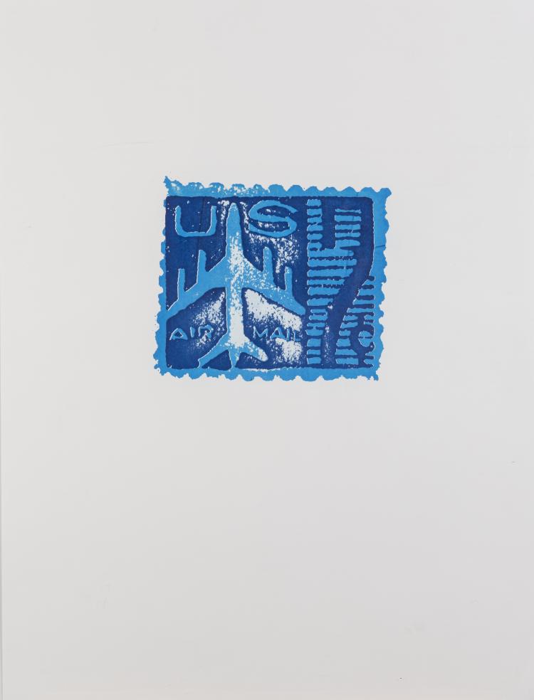 Hauptbild zu Objekt, 'Blue Airmail Stamp', um 1962, Andy Warhol, 151C 796