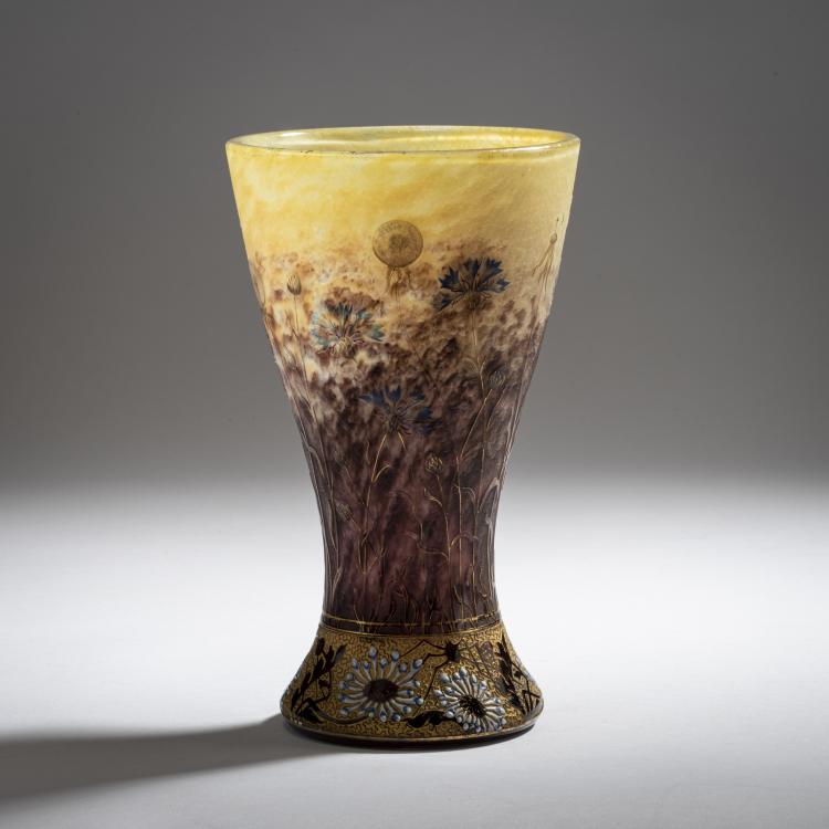 Hauptbild zu Objekt, Vase 'Bleuets et Pissenlit', 1901, Daum Fr&egrave;res, Nancy, 150B 127