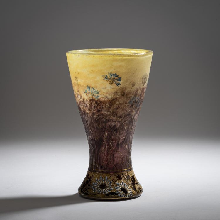 Bild 1 zu Objekt, Vase 'Bleuets et Pissenlit', 1901, Daum Fr&egrave;res, Nancy, 150B 127