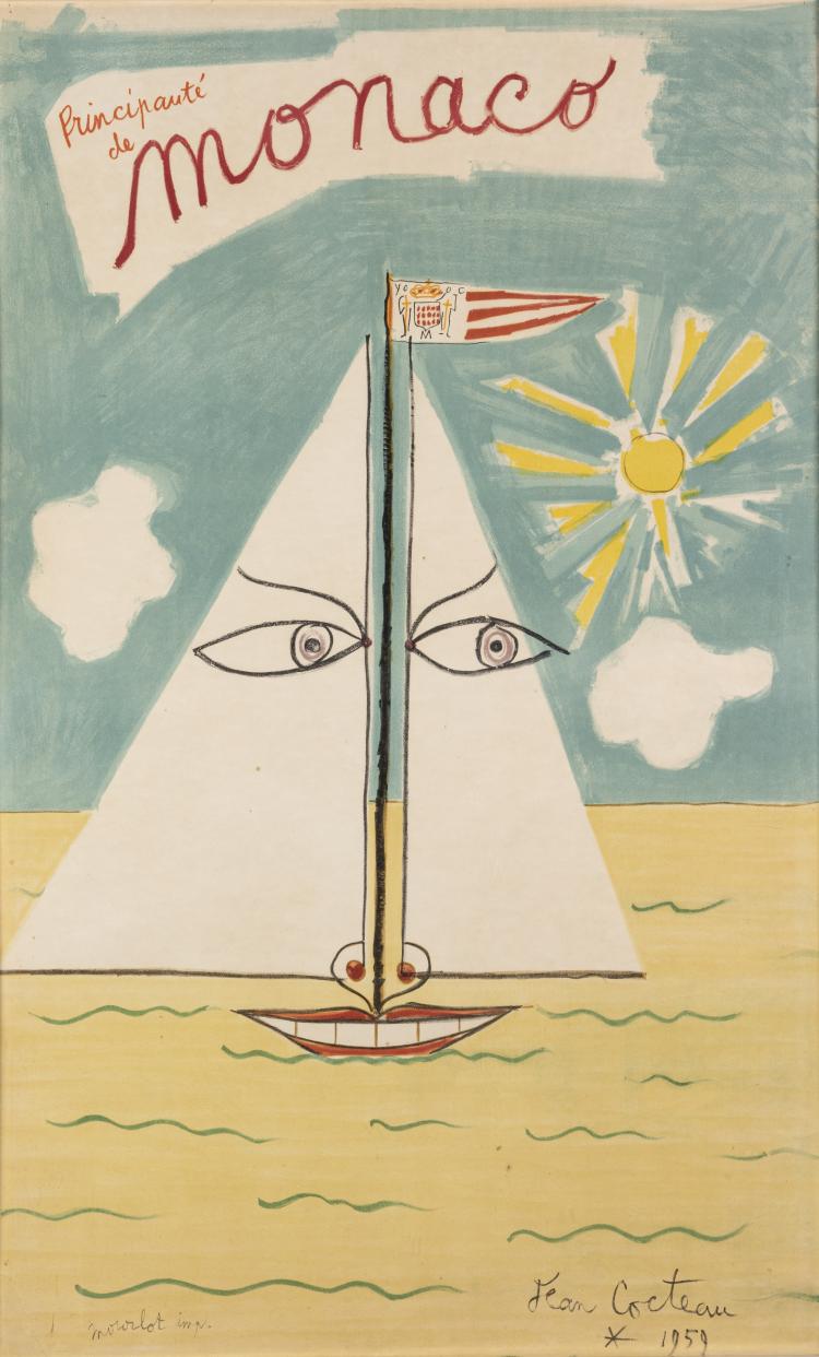 Hauptbild zu Objekt, 'Principaut&eacute; de Monaco', 1959, Jean Cocteau, Mourlot, Paris, 151A 208