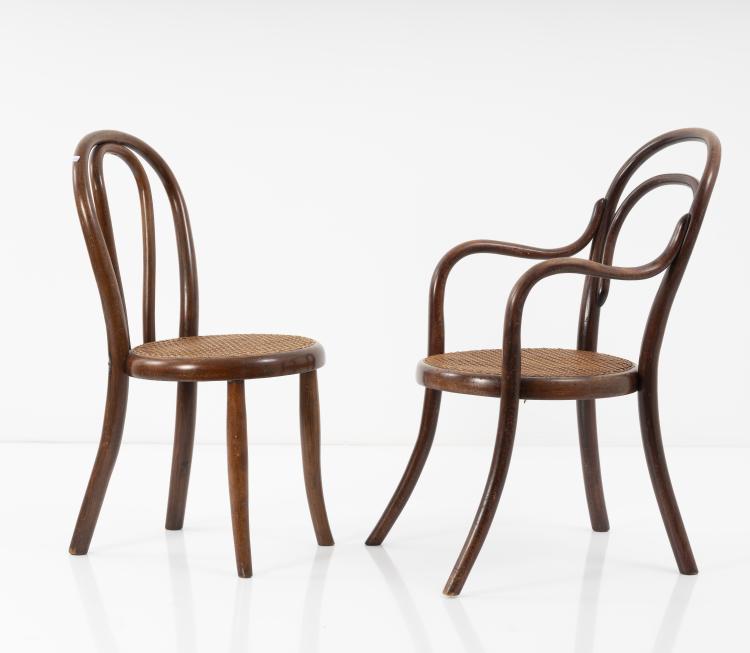 Hauptbild zu Objekt, Two children's chairs, c. 1885, Thonet, Wien, 151A 183