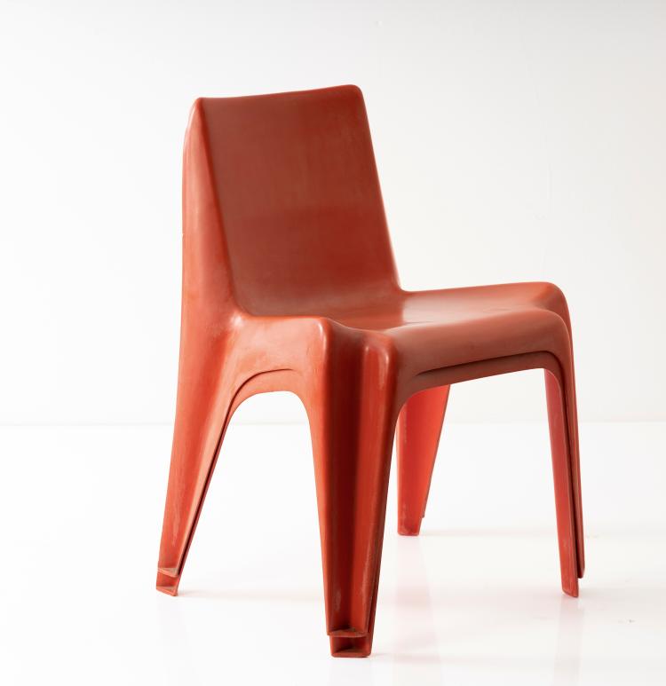 Hauptbild zu Objekt, Set of two 'BA 1171' stacking chairs, 1964, Helmut B&auml;tzner, Bofinger, Ilsfeld, 152B 538